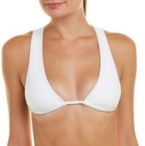TAVIK Dylan Bikini Top in White Ribbed Large